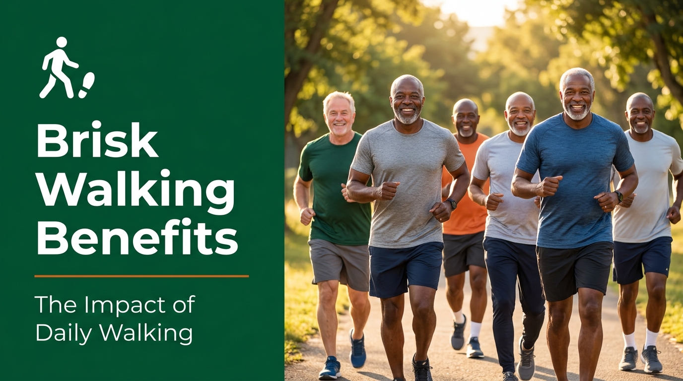Visual Infographic: The Impact of Daily Walking — Cardiovascular Health, Brain Function, Joint Mobility, Independence